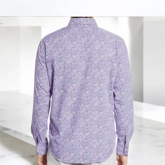 Robert Graham 'Precision' Mens Variegated Button Down Shirt - Picture 5 of 13